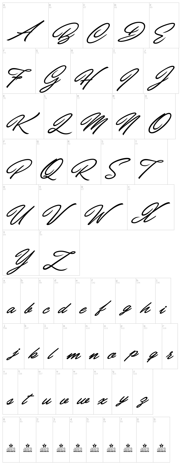 Carolina Hills font map